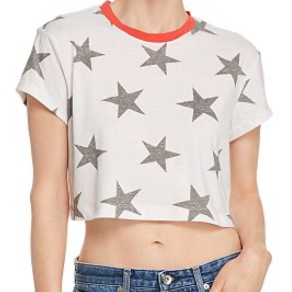 Splendid Lakeside Star Print Cropped Tee